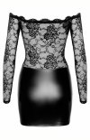 Noir dopasowana mini sukienka erotyczna-2