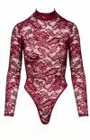 Cottelli bordowe koronkowe body Penny