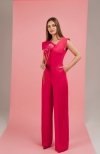 Stylove S407 kombinezon z asymetrycznym dekoltem różowy