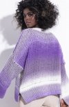Oversizowy sweter damski ombre violet F1356 tył