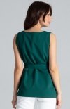 Elegancka zielona bluzka bez rękawów L041 tył