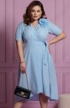 Elizabeth Rosa sukienka midi z różą baby blue-2