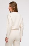 Bewear B292 bluza z kopertowym dekoltem waniliowa tył