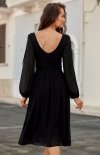 Szyfonowa sukienka midi czarna 0372 tył