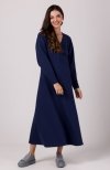 Bewear B267 sukienka maxi z głębokim dekoltem V granatowa 