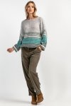 Oversizowy sweter wełniany w paski-1