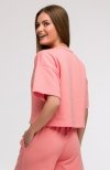 Bewear B294 bluza oversize z krótkimi rękawami koralowa tył