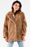 Barankowy płaszcz damski brązowy A534 tył