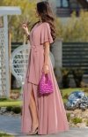 Elizabeth Vivien maxi sukienka brudny róż tył