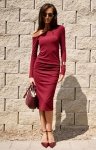 Sukienka midi one shoulder z drapowaniem 
