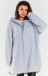 Bluza damska oversize z kapturem szara M281