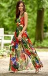 Szyfonowa długa sukienka letnia kolorowa 0209 D23