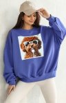 Oversizowa bluza damska z nadrukiem psa Maltipoo