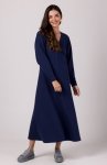 Bewear B267 sukienka maxi z głębokim dekoltem V granatowa 