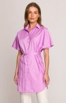 Stylove S402 bawełniana koszula oversize liliowa 