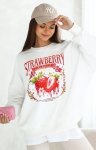 Oversizowa bluza damska Strawberry ecru