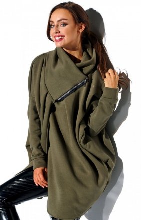 *Oversizowa bluza na zamek khaki LN100 *Oversizowa bluza na zamek khaki LN100