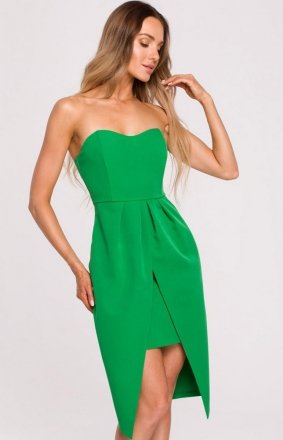 Wieczorowa sukienka gorsetowa zielona M666