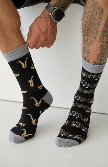 Milena 0125-078 Trąbki i Saksofon skarpety męskie 