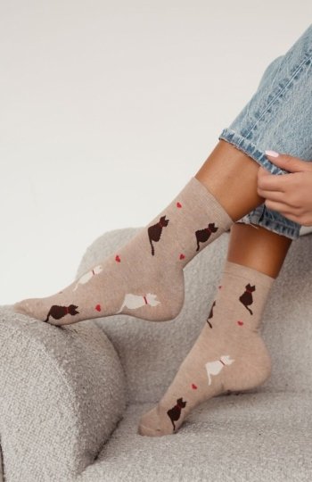 Milena 0200-205 Koty i Serduszka skarpety damskie 