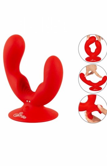 Podwójny wibrator z podstawą ssącą 9 Trybów