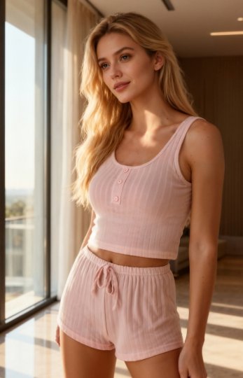 Elysiane crop top i krótkie szorty róż