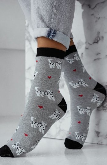 Milena 0200-196 Małe Kotki Serduszka skarpety damskie 