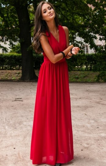 Elegancka szyfonowa sukienka wino 0213