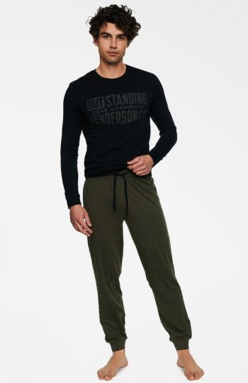 Henderson Badge 40040-99X czarny-khaki piżama męska 