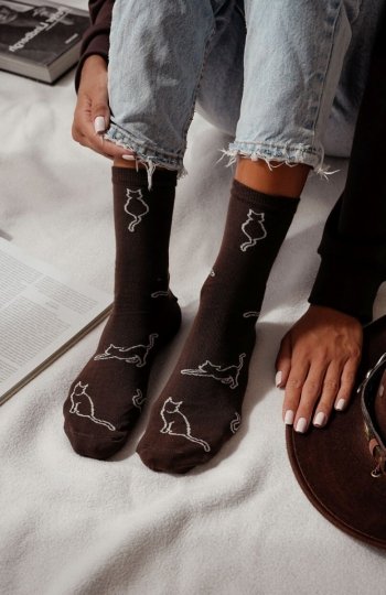 Milena 0200-093 Kontury Kota skarpety damskie 