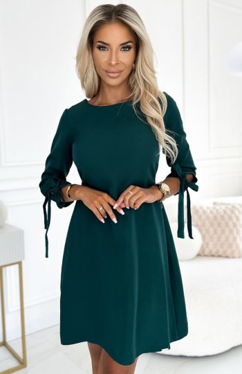 Numoco 195-11 ALICE trapezowa sukienka z kokardkami 