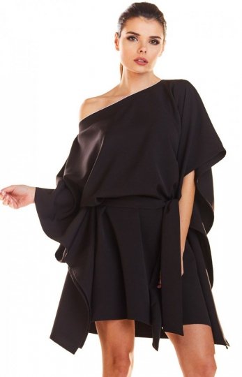 Kimonowa czarna sukienka M196