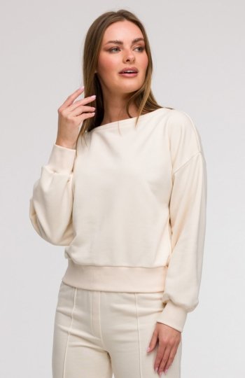 Bewear B293 bluza z otwartymi plecami waniliowa 