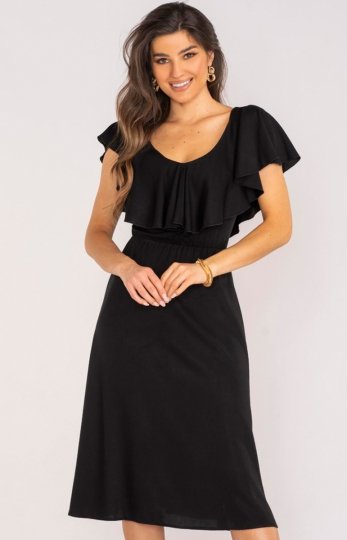 Awama A659 czarna midi sukienka