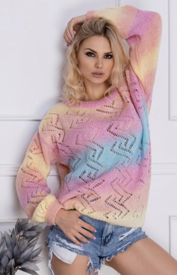 Oversizowy sweter multikolor 30082