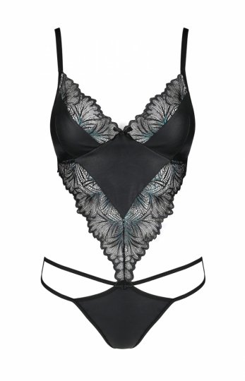 Astrida błyszczące body z koronką