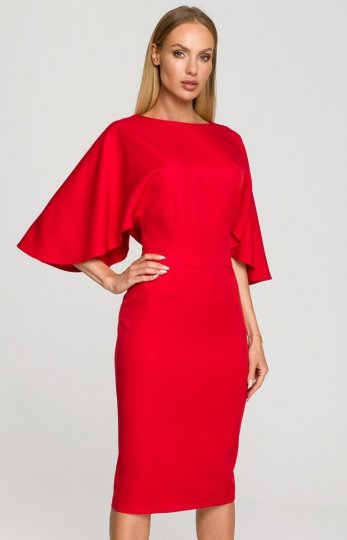 *Sukienka ołówkowa czerwona midi M700