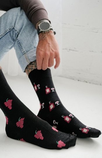 Milena 0125-137 Wino nie do pary skarpety męskie 