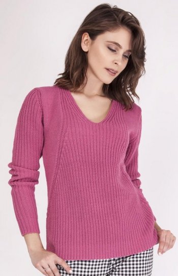 MKMSwetry Sweter Victoria SWE 123 Różowy