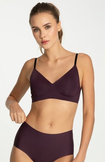 Julimex Simple T-Shirt Bra Dark Plum biustonosz damski 