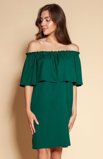 Krótka sukienka hiszpanka zielona SUK201