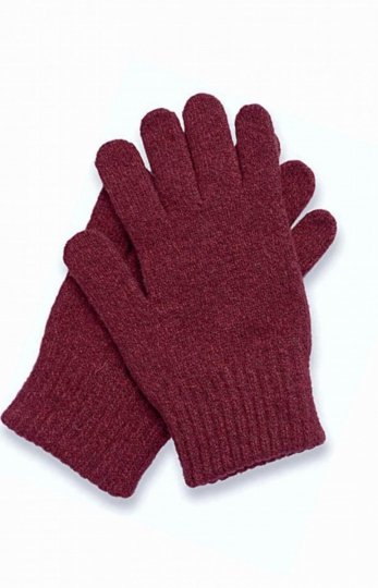 Bordowe wełniane rękawiczki Anna