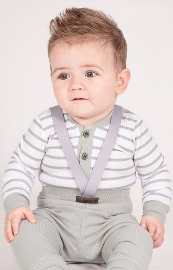 Bawełniane body w paski szare