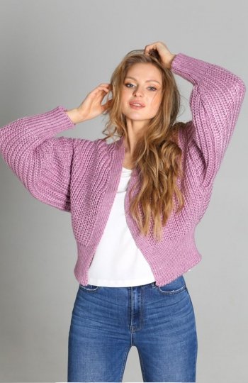 MKM SWE259 krótki sweter bomber różowy 