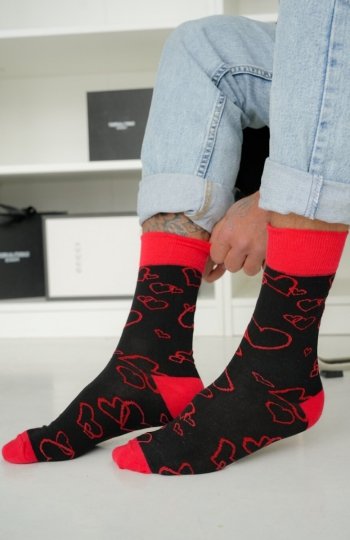 Milena 0125-139 Kontury Serc skarpety męskie 
