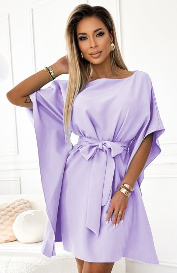 Numoco 287-29 SOFIA kobieca sukienka motyl z wiązaniem w pasie 