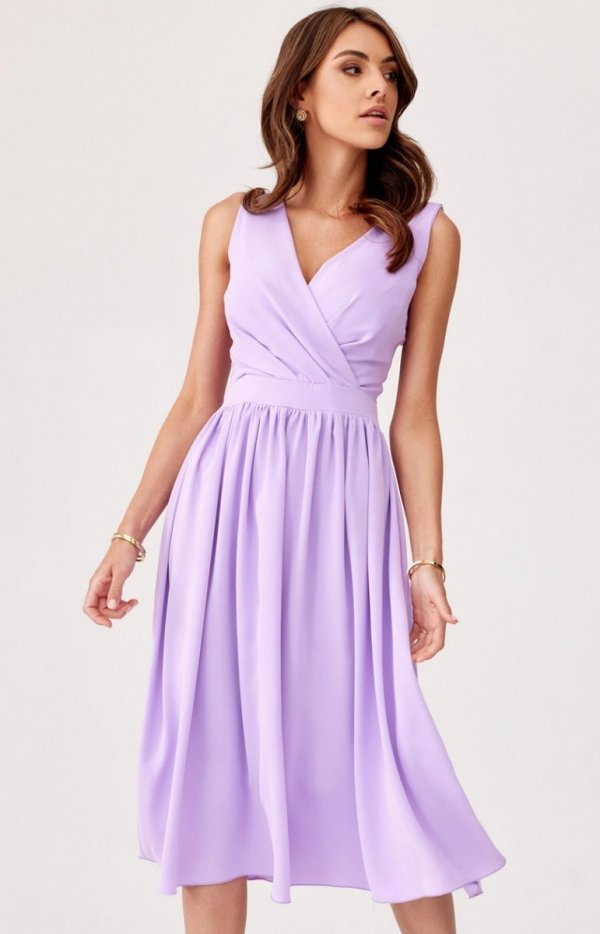 Szyfonowa sukienka midi lila 399-2
