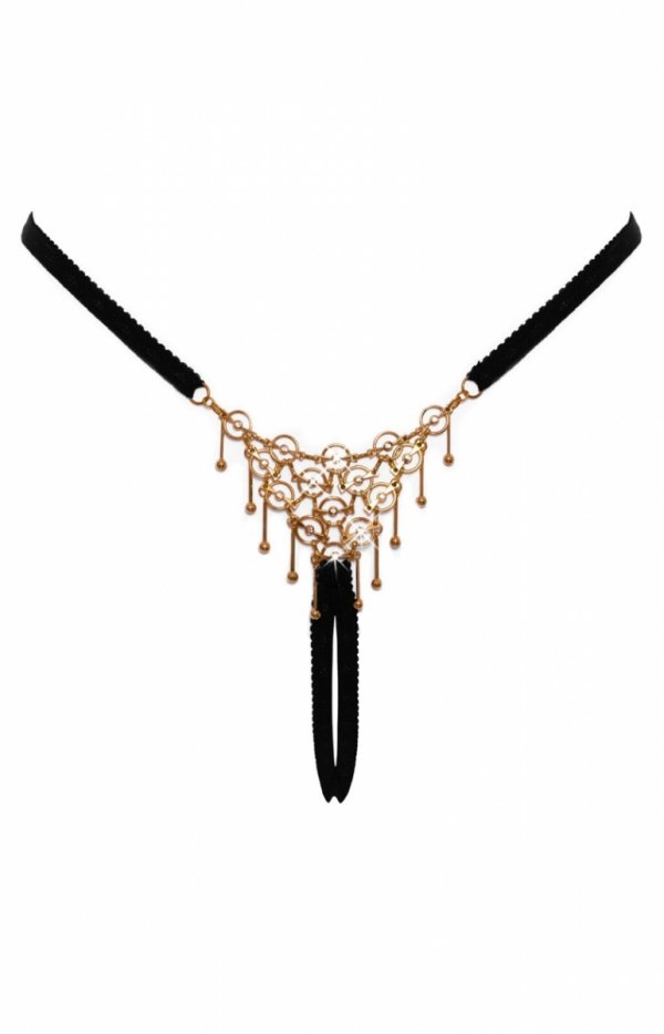 Biżuteryjne elastyczne stringi damskie