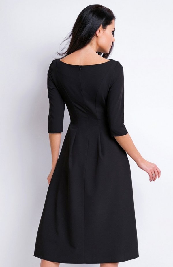 Awama A159 sukienka czarna tył
