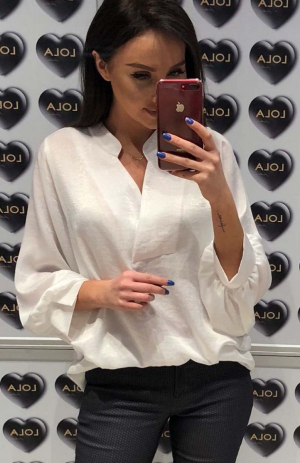 Lola Fashion bluzka oversize biała